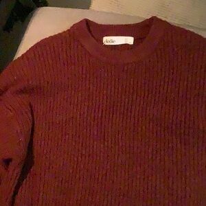 Elodie Women's Deep Red Knit Sweatshirt